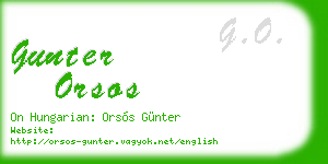 gunter orsos business card