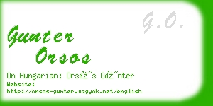 gunter orsos business card